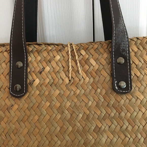 Handmade Straw Tote, NEW - Picture 2 of 5